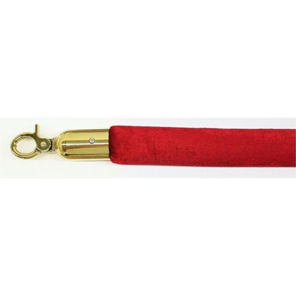 Vic Crowd Control 96 in. Velour Rope with Gold Closable Hook - Burgundy 1666 - main